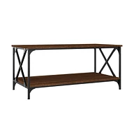 vidaXL Coffee Table Brown Oak 39.4"x19.7"x17.7" Engineered Wood and Iron