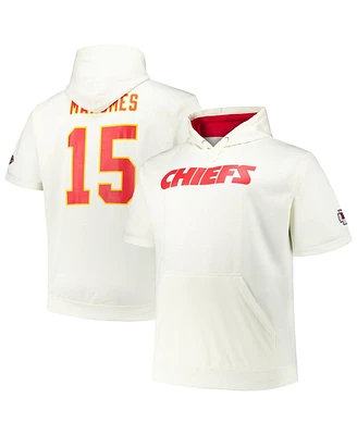 Fanatics Men's Patrick Mahomes Cream Kansas City Chiefs Big Tall Short Sleeve Hoodie T-Shirt