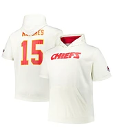 Fanatics Men's Patrick Mahomes Cream Kansas City Chiefs Big Tall Short Sleeve Hoodie T-Shirt