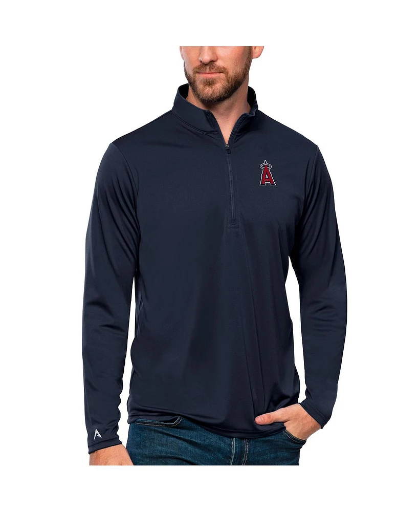 Antigua Men's Navy Los Angeles Angels Tribute Quarter-Zip Pullover Top