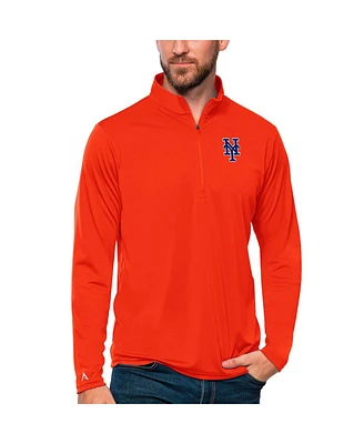 Antigua Men's New York Mets Tribute Quarter-Zip Pullover Top