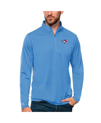 Antigua Men's Powder Blue Toronto Jays Tribute Quarter-Zip Pullover Top