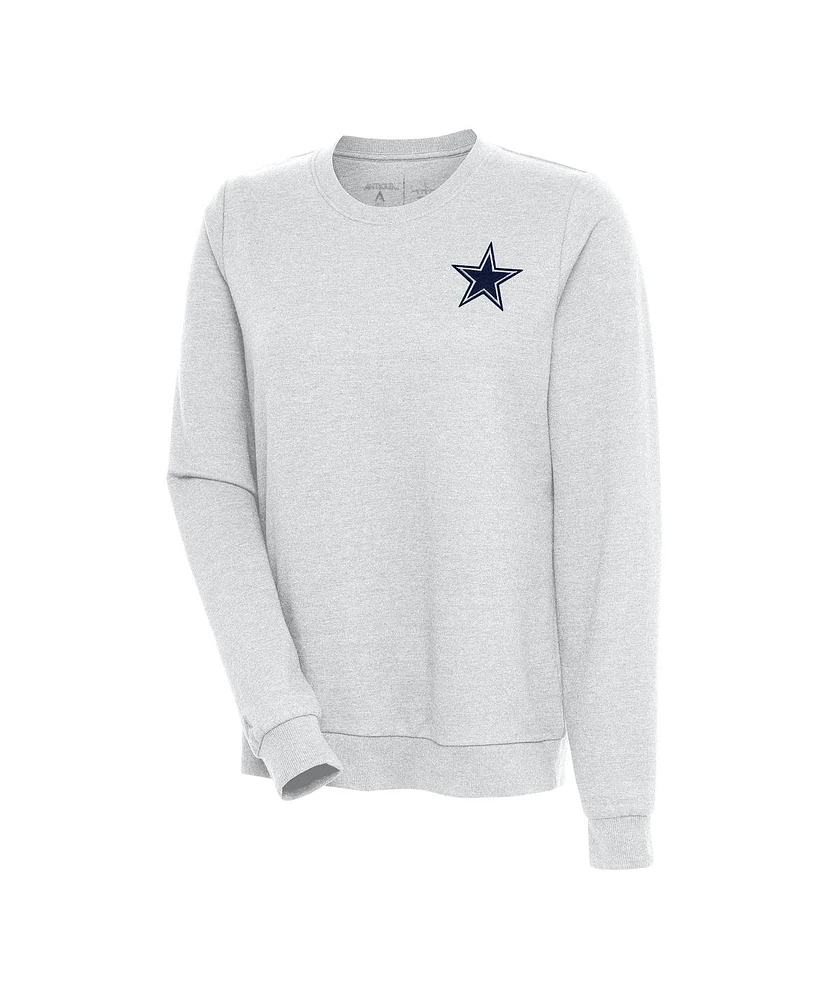 Antigua Women's Heather Gray Dallas Cowboys Logo Action Sweatshirt