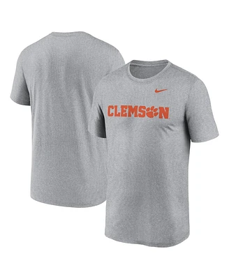 Nike Men's Heather Gray Clemson Tigers Primetime Legend Wordmark T-Shirt