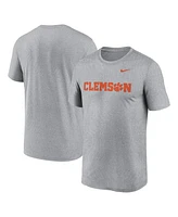 Nike Men's Heather Gray Clemson Tigers Primetime Legend Wordmark T-Shirt