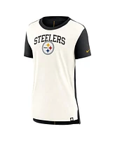 Nike Women's Cream/Black Pittsburgh Steelers Wordmark Tri-Blend T-Shirt