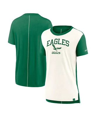 Nike Women's Cream/Kelly Green Philadelphia Eagles Wordmark Tri-Blend T-Shirt