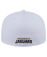 New Era Men's White Jacksonville Jaguars Throwback Crawl Omaha 59FIFTY Fitted Hat