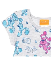 Nickelodeon Toddler Girls Blue's Clues Short Sleeve Dress & Scrunchy Light Gray