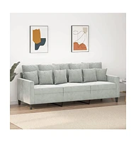 vidaXL 3-Seater Sofa Light Gray 70.9" Velvet