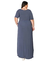 L I V D Plus Size Eva Pocket Maxi Dress