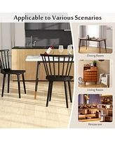 Costway Rubber Wood Windsor Dining Chairs Set of 2 with Spindle Back for Living Room