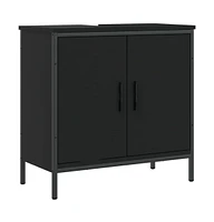 vidaXL Bathroom Sink Cabinet Black 23.6"x11.8"x23.6" Engineered Wood