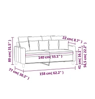 vidaXL 2-Seater Sofa Dark Green 55.1" Velvet