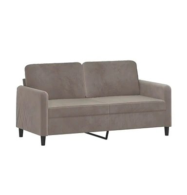 vidaXL 2-Seater Sofa Light Gray 55.1" Velvet