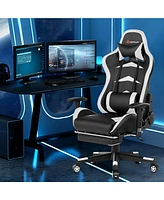 Costway Massage Gaming Chair Reclining Swivel Racing Office Chair