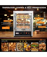 Yescom WeChef 15" Commercial Countertop Food 3-Tier Pizza Warmer with Led Adjustable Lighting Food Heater Display Case Stainless Steel for Buffet Rest