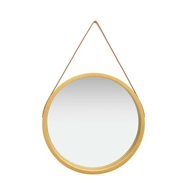 vidaXL Wall Mirror with Strap 23.6" Gold