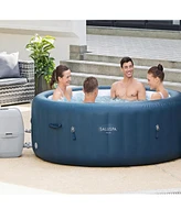 Bestway SaluSpa Milan AirJet Inflatable Hot Tub with EnergySense Cover, Blue