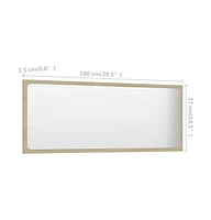 Bathroom Mirror Sonoma Oak 39.4"x0.6"x14.6" Engineered Wood