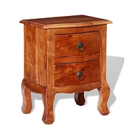 vidaXL Nightstand with Drawers Solid Acacia Wood