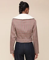 Avec Les Filles Women's Cropped Faux Sherpa Jacket