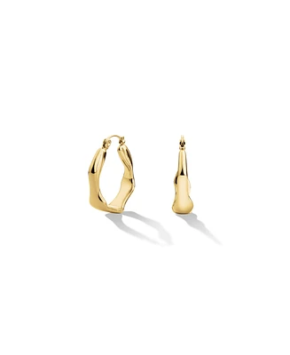 Rosefield Organic Hoops In 14K Yellow Gold Plated Stainless Steel
