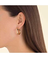 Rosefield Organic Hoops In 14K Yellow Gold Plated Stainless Steel