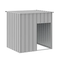 vidaXL Dog House with Roof Light Gray 43.3"x40.6"x42.9" Galvanized Steel