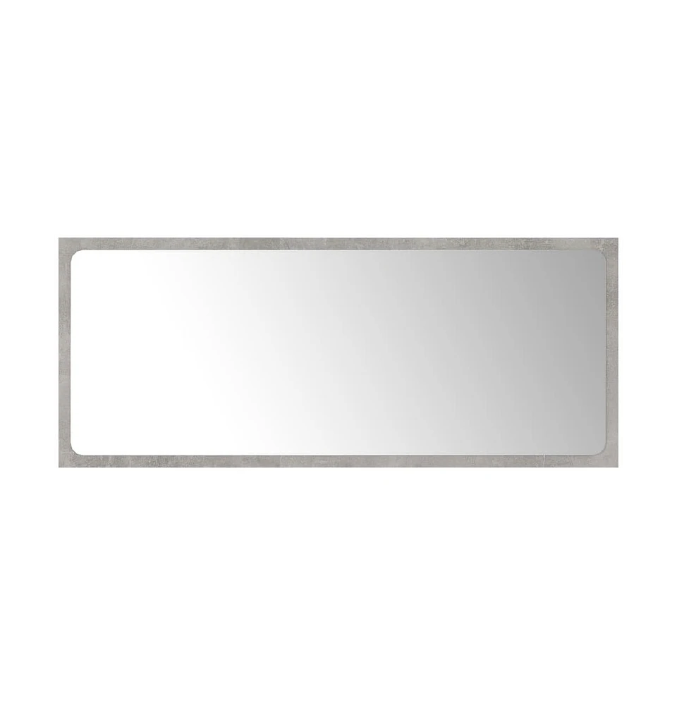 vidaXL Bathroom Mirror Concrete Gray 35.4"x0.6"x14.6" Engineered Wood