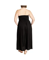 City Chic Women's Simone Plain Maxi Dress