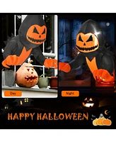 Vebreda 3.3 Feet Halloween Inflatable Pumpkin Head Ghost Broke Out from Window