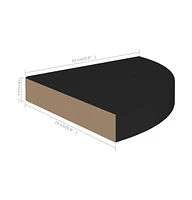 vidaXL Floating Corner Shelf Black 9.8"x9.8"x1.5" Mdf