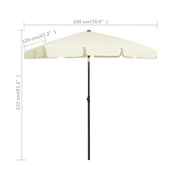 vidaXL Beach Umbrella Sand Yellow 70.9"x47.2"