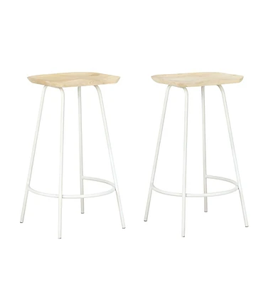 vidaXL Bar Stools 2 pcs Solid Mango Wood