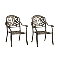 vidaXL Patio Chairs pcs Cast Aluminum Bronze