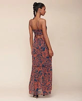 Avec Les Filles Women's Printed Spaghetti-Strap Dress