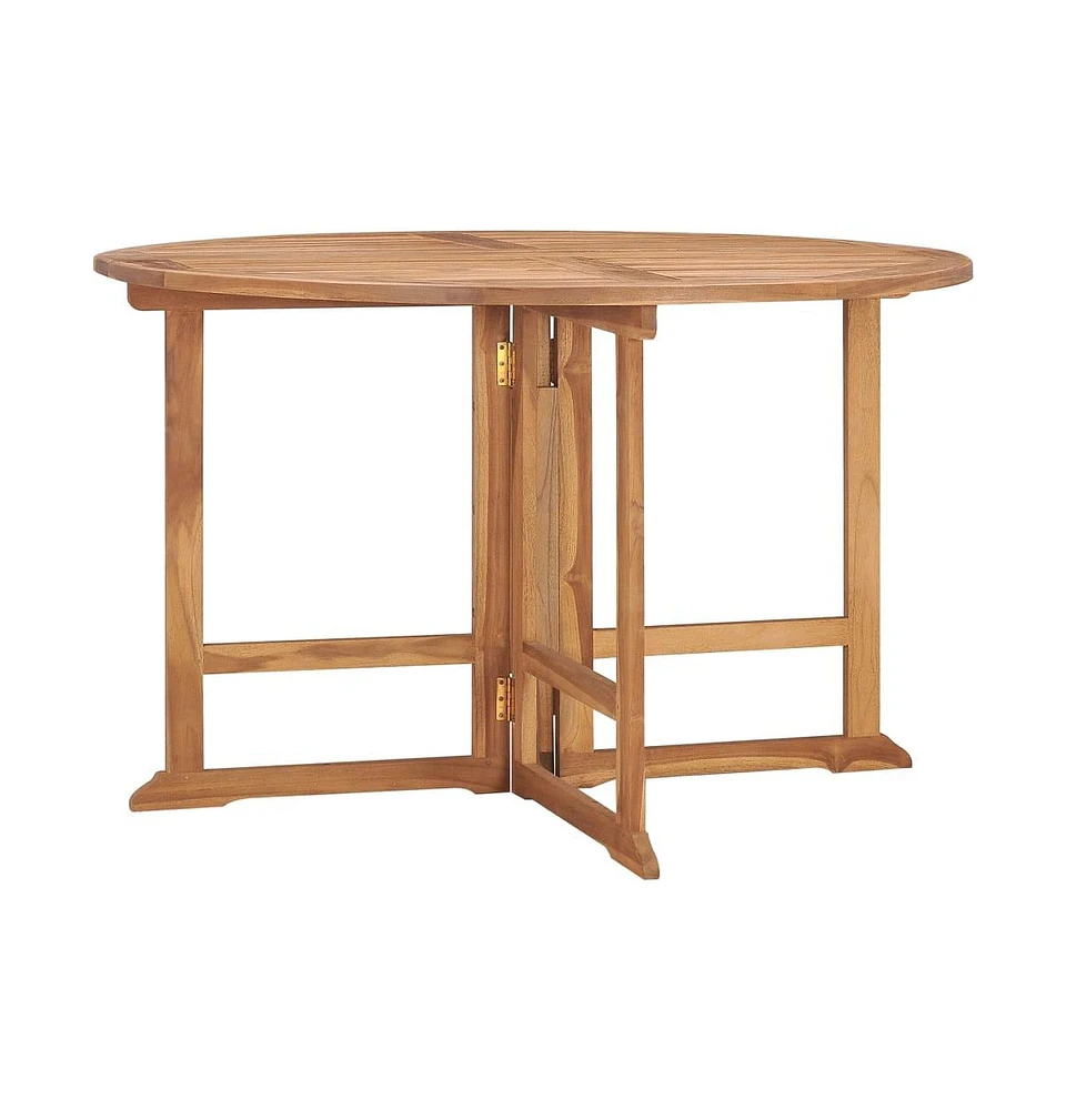 vidaXL Folding Patio Dining Table 43.3"x29.5" Solid Wood Teak