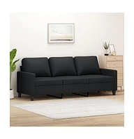 vidaXL 3-Seater Sofa Black 70.9" Faux Leather