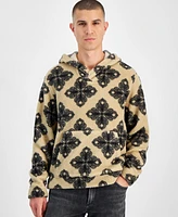 Sun + Stone Men's Tate Mosaic-Print Fleece Hoodie, Created for Macy's