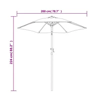 vidaXL Parasol Sand White 78.7"x83.1" Aluminum