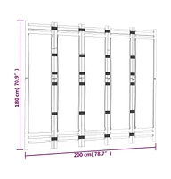 vidaXL Folding 5-Panel Room Divider 78.7" Bamboo and Canvas