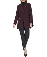 Cole Haan Women's Fine Wool Twill Double Breasted Peacoat