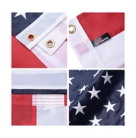 Yescom 10 Pcs 3x5 Ft American Flag Sewn Stars Stripes 210D Oxford w/ Grommet Us Flags