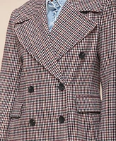 Avec Les Filles Women's Oversized Plaid Double-Breasted Blazer