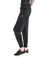 Dkny Women's Platinum Velour Slim-Fit Joggers