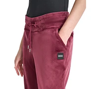Dkny Women's Platinum Velour Slim-Fit Joggers