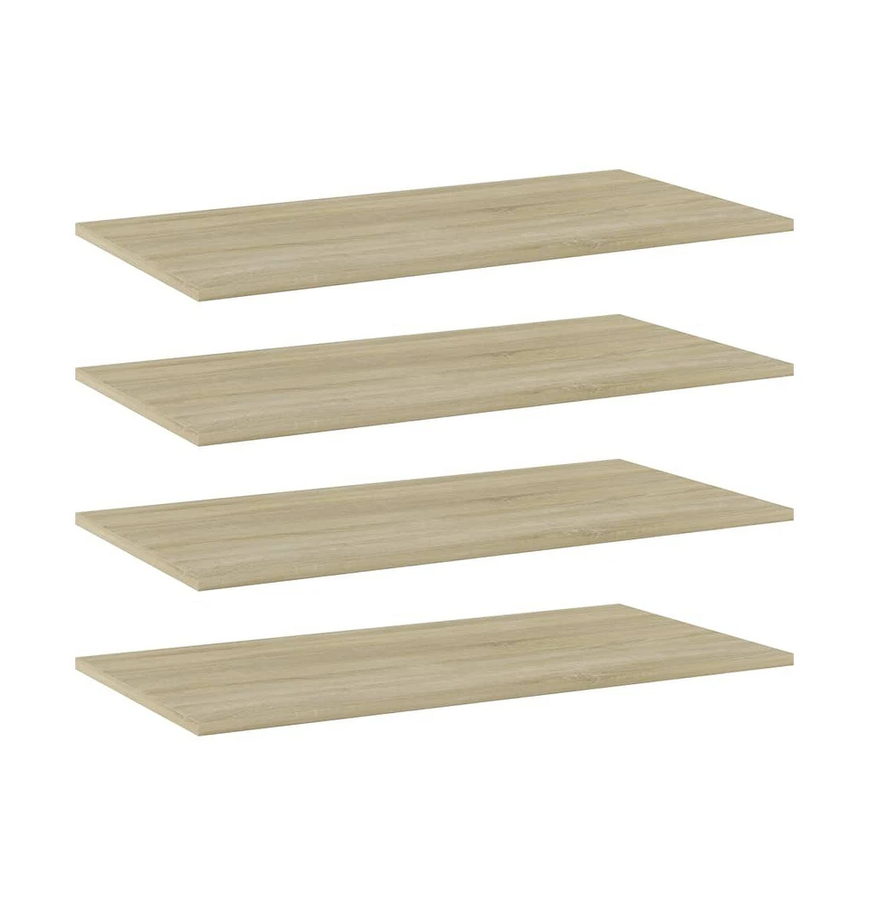 vidaXL Bookshelf Boards 4 pcs Sonoma Oak 31.5"x15.7"x0.6" Engineered Wood