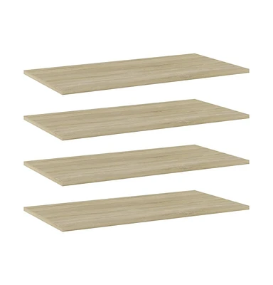 vidaXL Bookshelf Boards 4 pcs Sonoma Oak 31.5"x15.7"x0.6" Engineered Wood