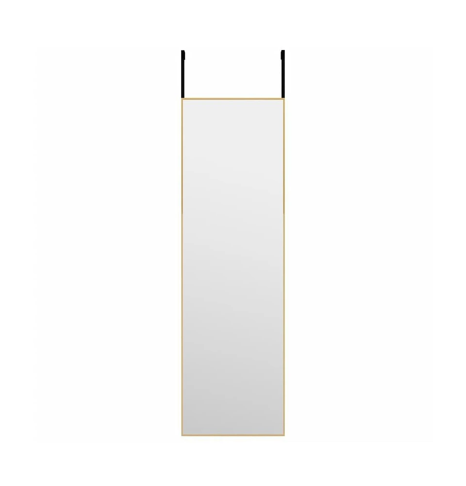 vidaXL Door Mirror Gold 11.8"x39.4" Glass and Aluminum